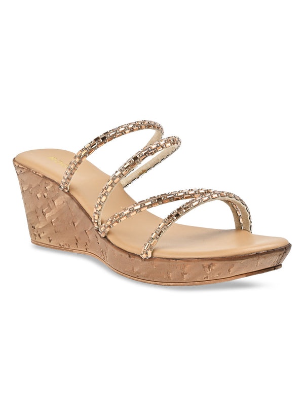 Rocia By Regal Rose Gold Women Diamond Criss Cross Wedges