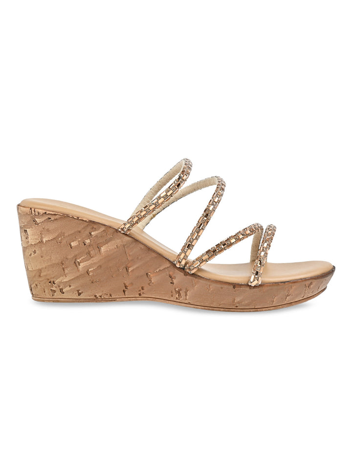 Rocia By Regal Rose Gold Women Diamond Criss Cross Wedges