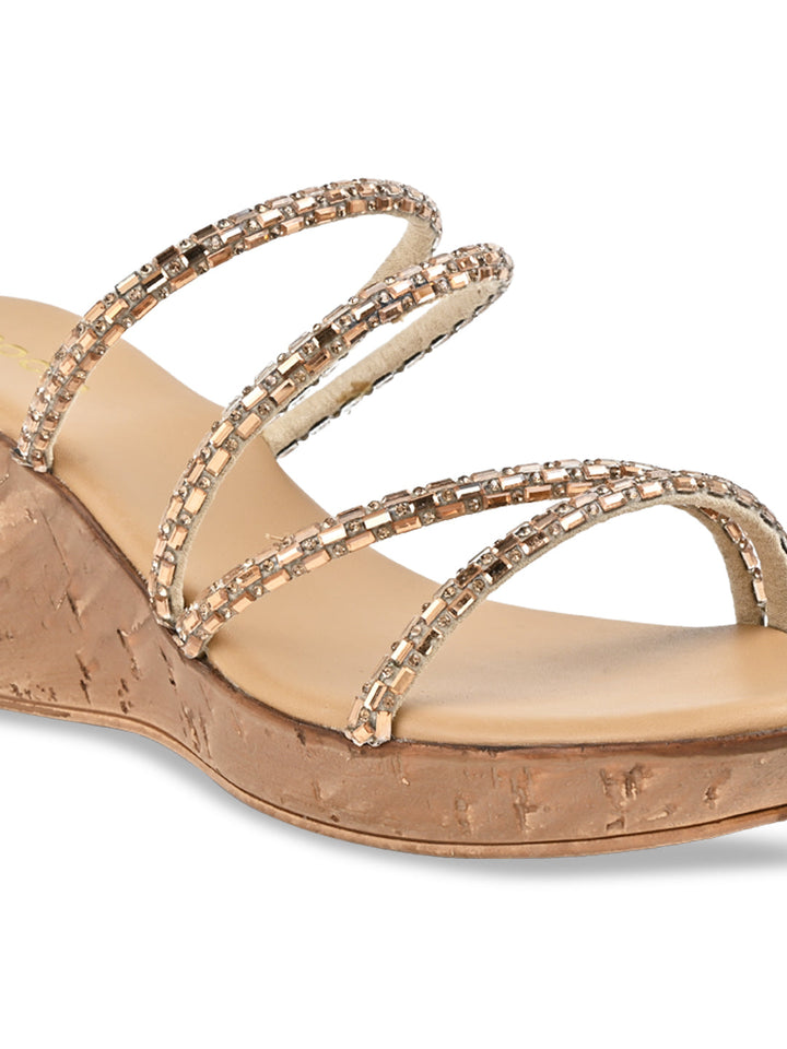 Rocia By Regal Rose Gold Women Diamond Criss Cross Wedges