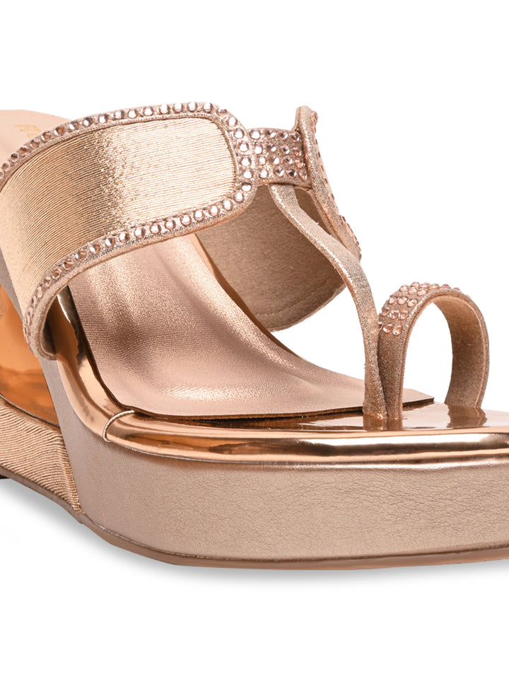 Rocia By Regal Rose Gold Women Fancy Platforms