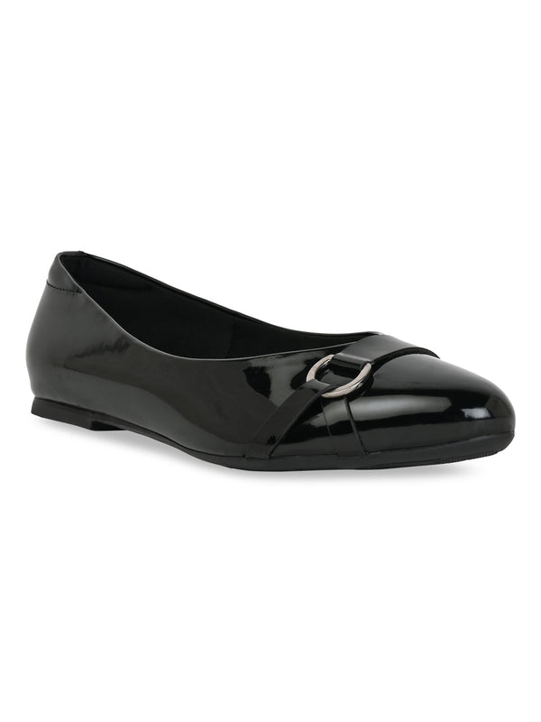 Rocia By Regal Black Women Patent Ballerinas