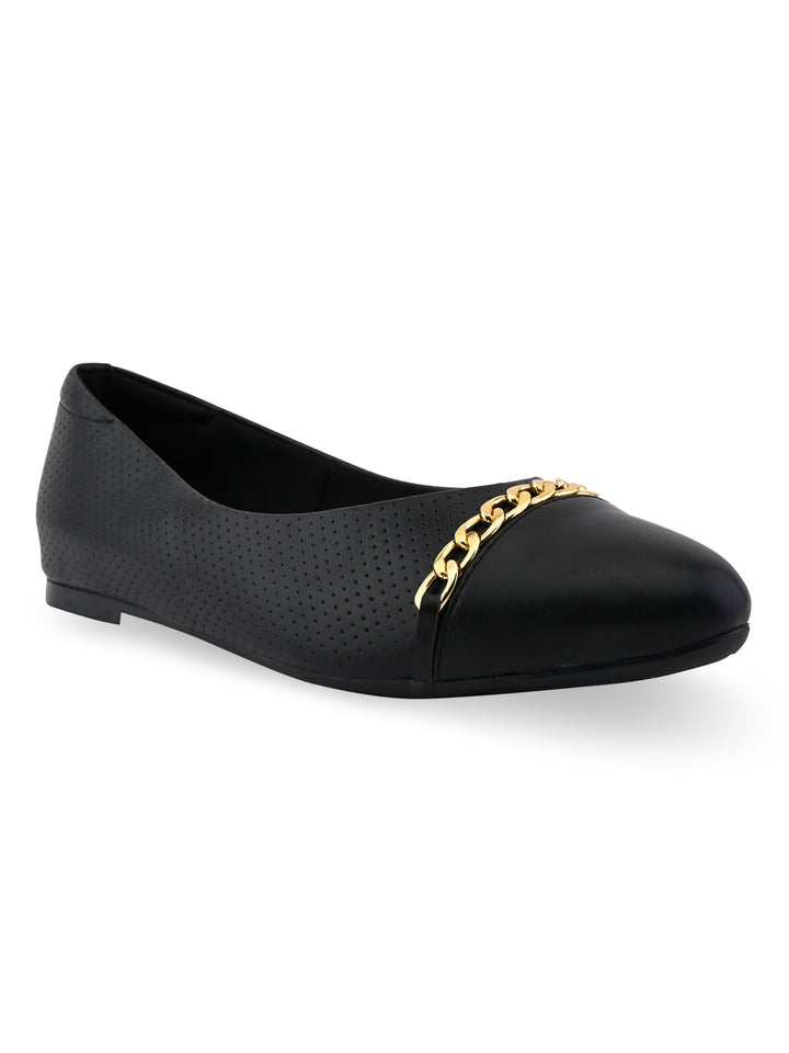 Rocia By Regal Black Women Buckled Ballerinas