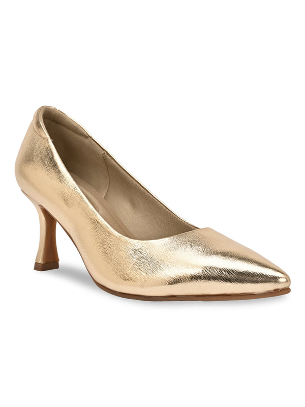 Rocia By Regal Gold Women High Heel Pumps