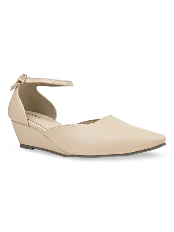 Rocia By Regal Beige Women Closed Toe Wedges