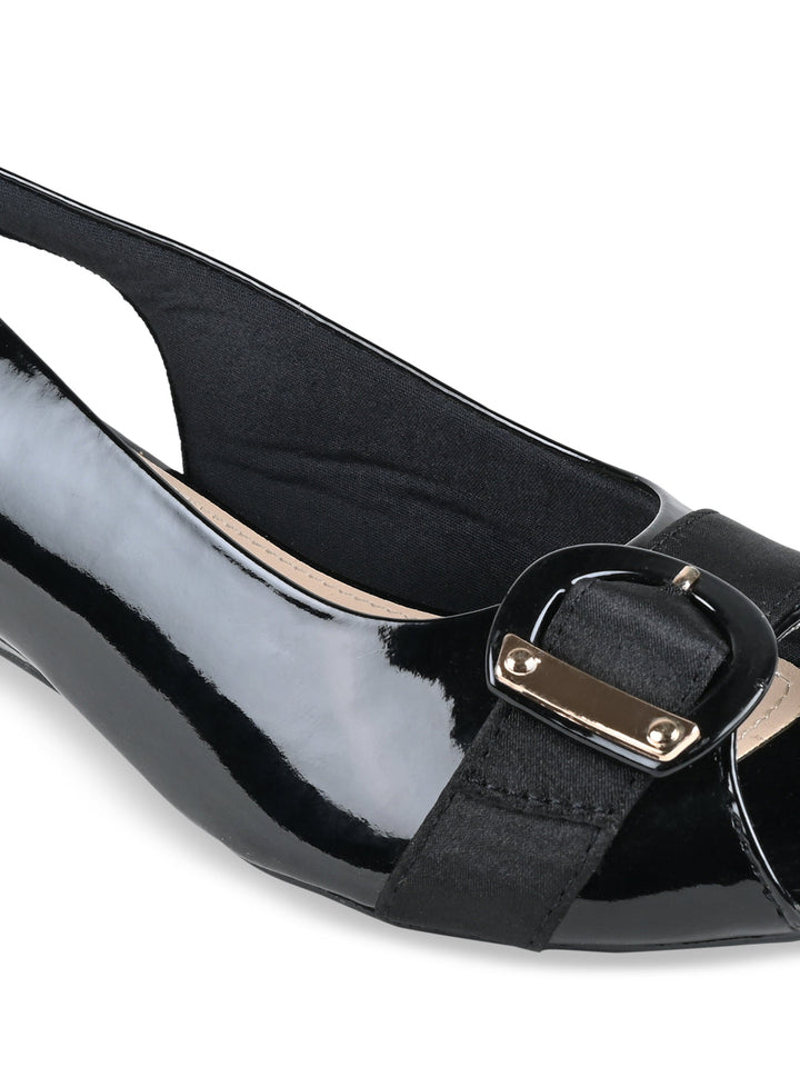 Rocia By Regal Black Women Peep Toe Sling Backs