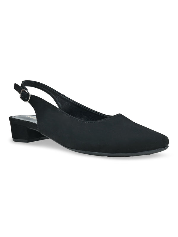 Rocia By Regal Black Women Sling Back Pumps