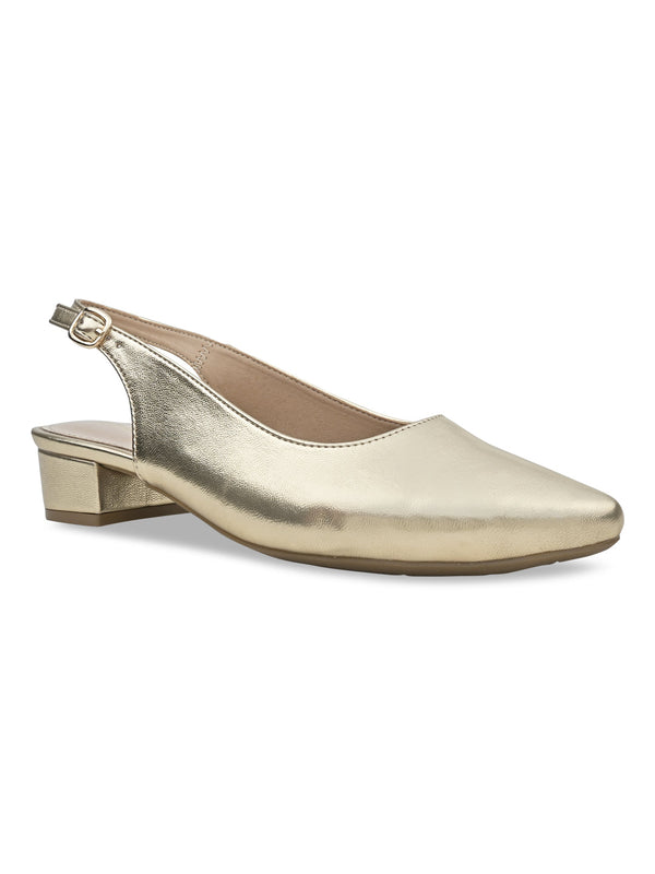Rocia By Regal Gold Women Sling Back Pumps