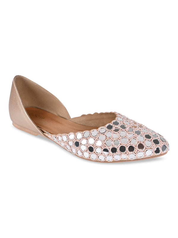 Rocia By Regal Rose Gold Women Abla Work Mojaris