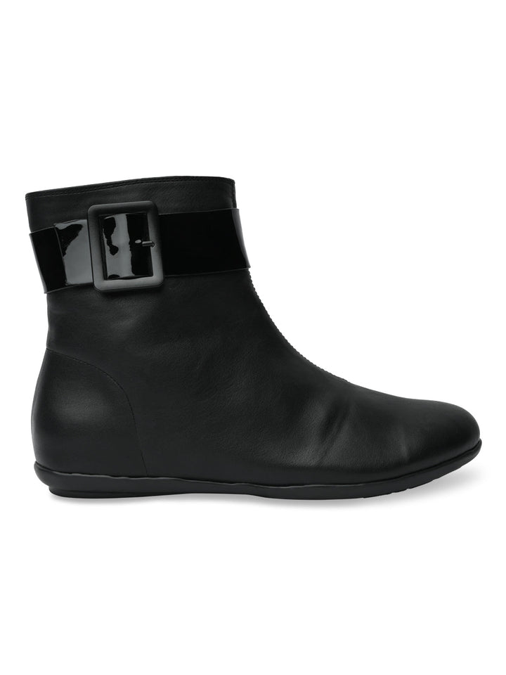 Rocia By Regal Black Women Ankle Length Flat Boots