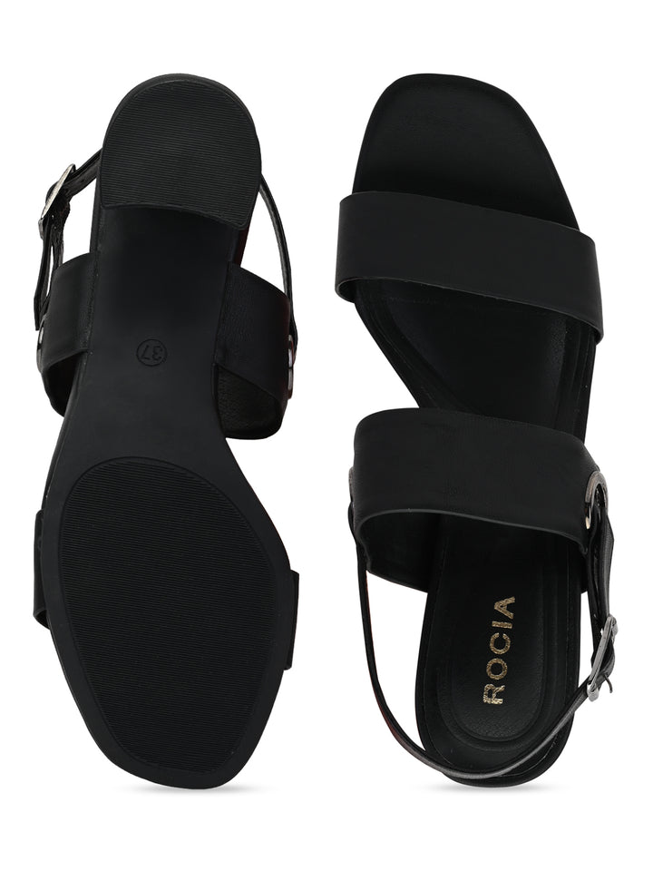 Shop Rocia By Regal Black Women Daily Comfort Block Heel Sandals Online