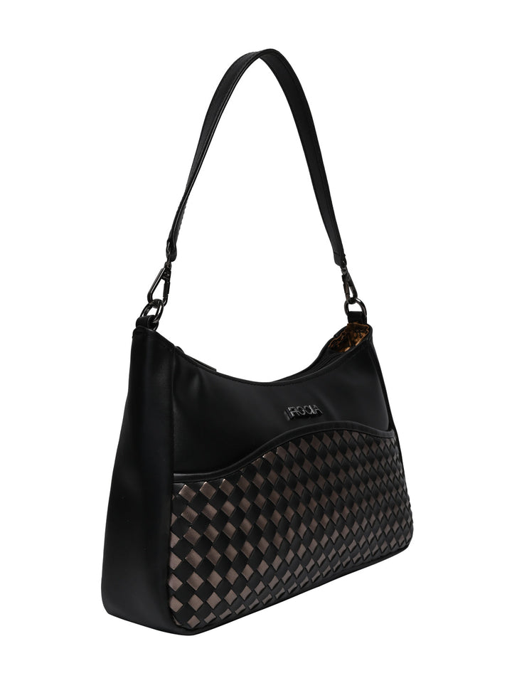 Rocia By Regal Black Women Woven Shoulder Bag