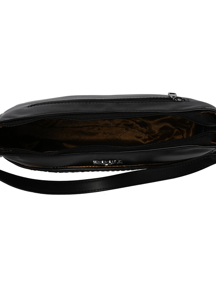 Rocia By Regal Black Women Woven Shoulder Bag