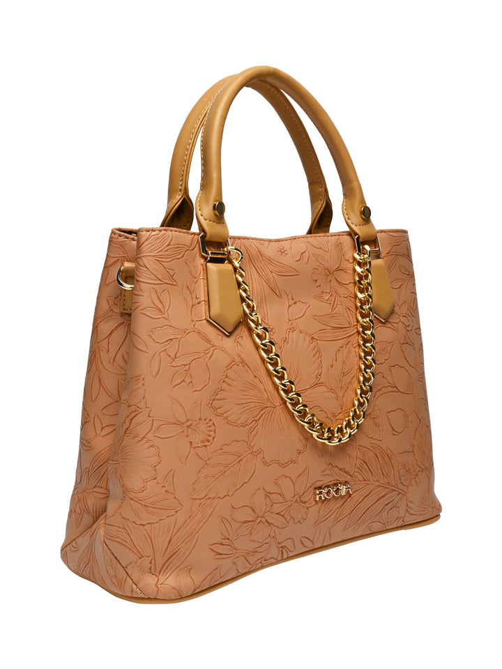 Rocia By Regal Yellow Women Flower Embossed Handbag