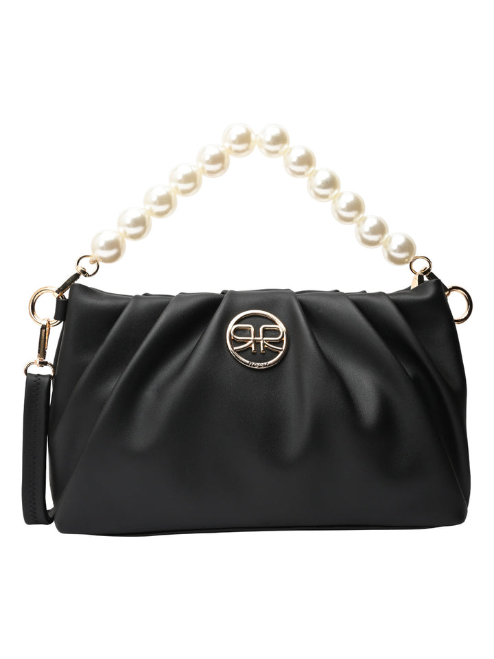 Rocia By Regal Black Women Pearl Handle Bag