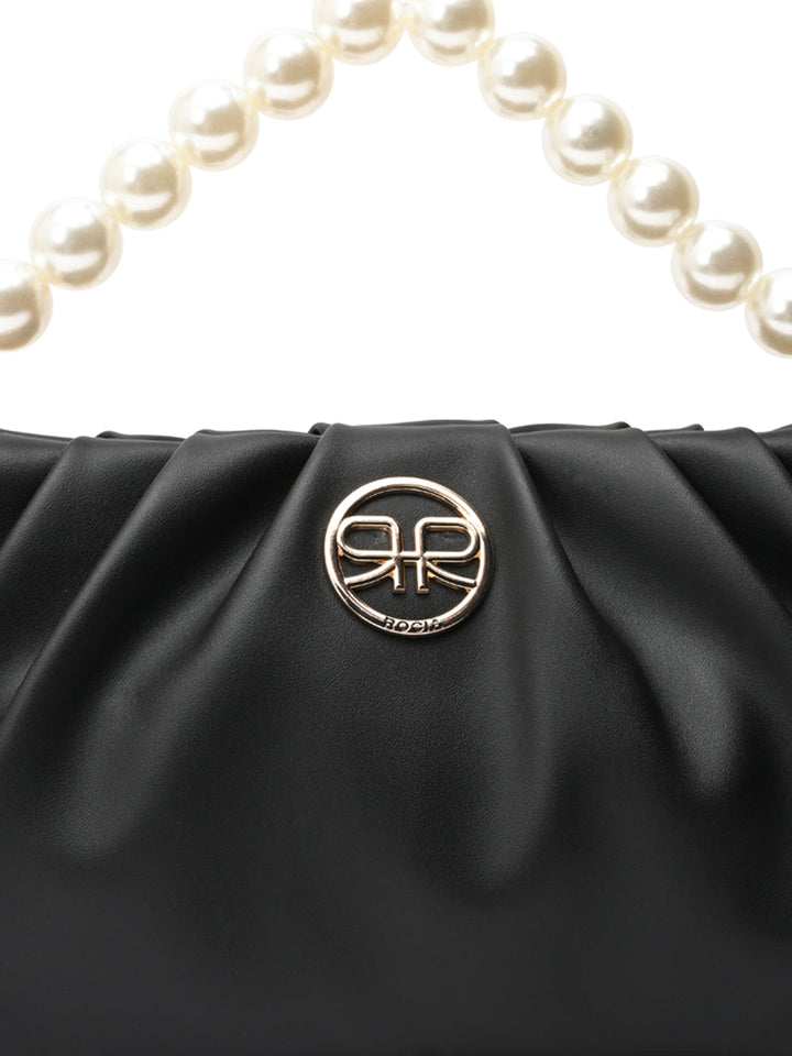 Rocia By Regal Black Women Pearl Handle Bag