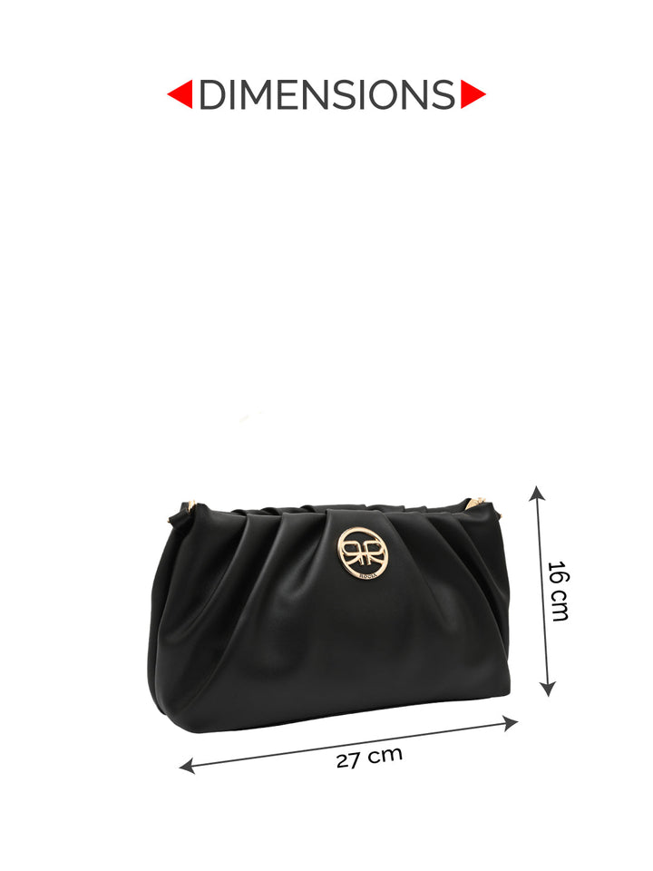 Rocia By Regal Black Women Pearl Handle Bag