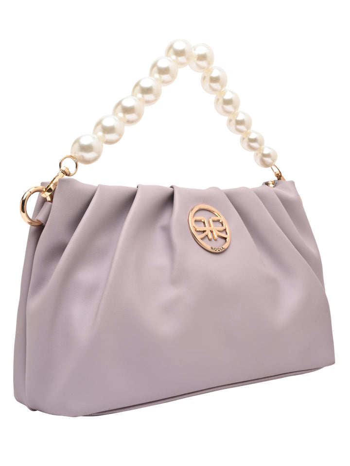 Rocia By Regal Lilac Women Pearl Handle Bag