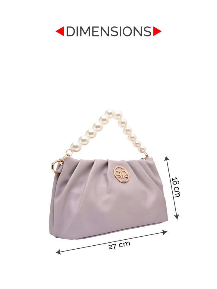 Rocia By Regal Lilac Women Pearl Handle Bag