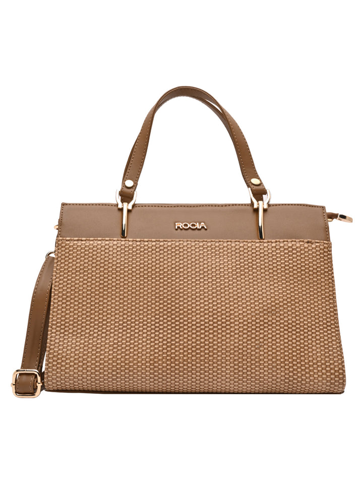 Rocia By Regal Beige Women Textured Handbag
