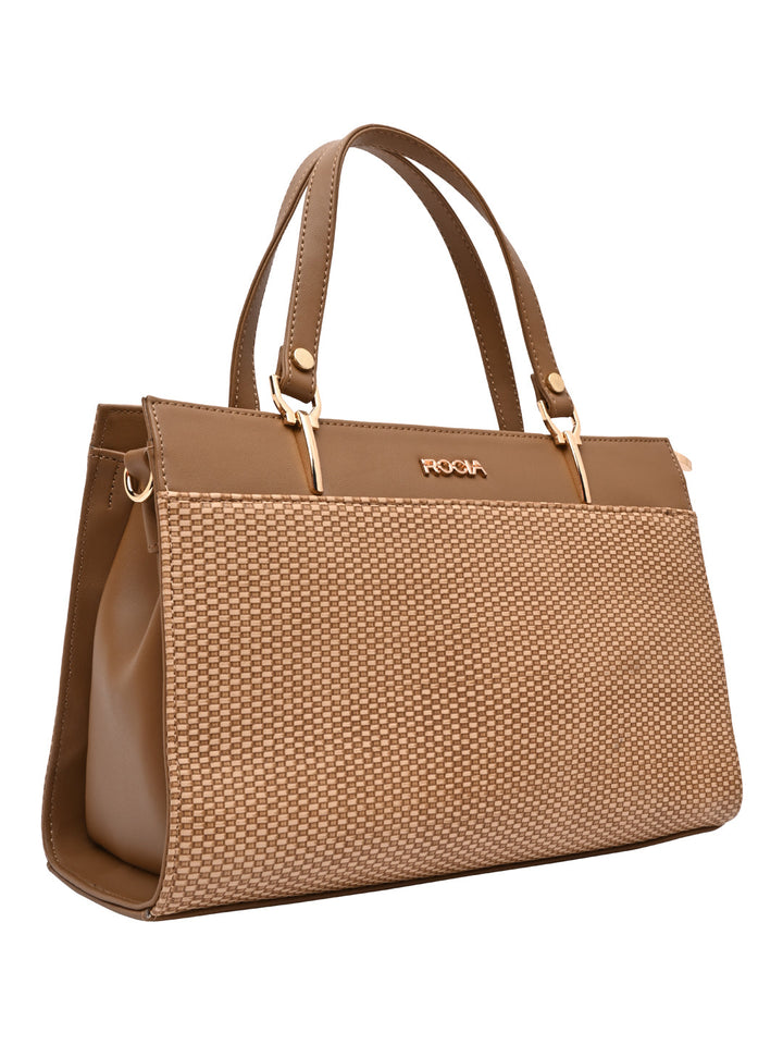 Rocia By Regal Beige Women Textured Handbag