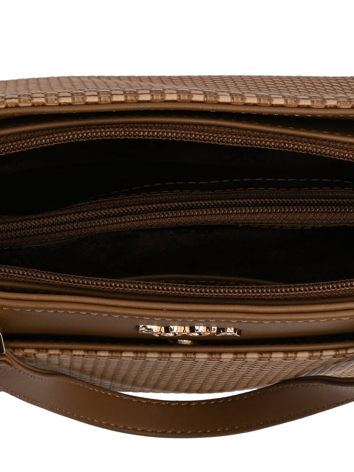 Rocia By Regal Beige Women Textured Handbag