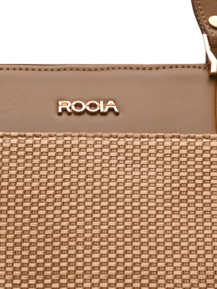 Rocia By Regal Beige Women Textured Handbag