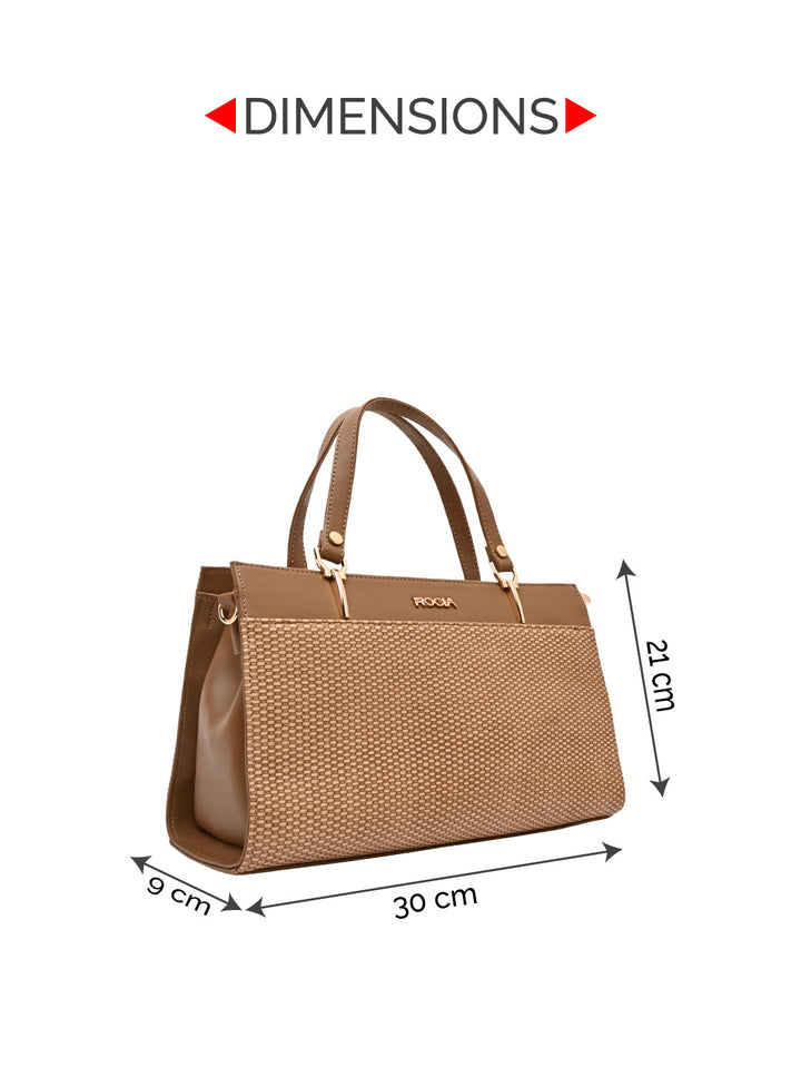 Rocia By Regal Beige Women Textured Handbag