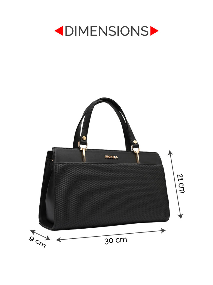 Rocia By Regal Black Women Textured Handbag