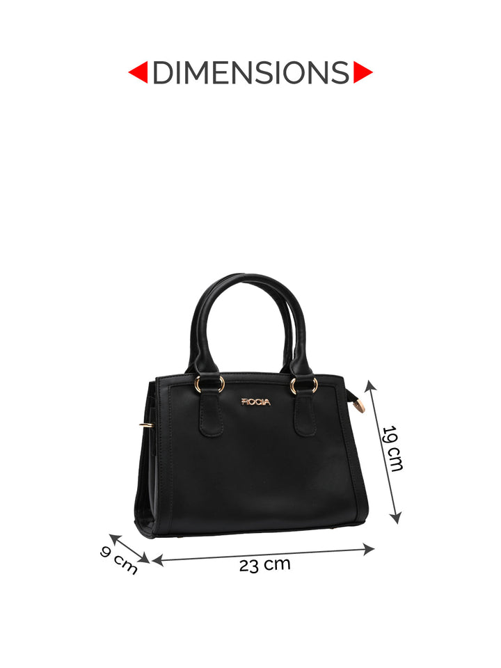 Rocia By Regal Black Women Flower Patterned Self Handbag