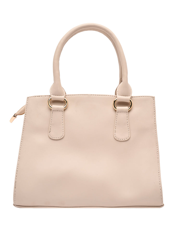 Rocia By Regal Cream Women Flower Patterned Self Handbag