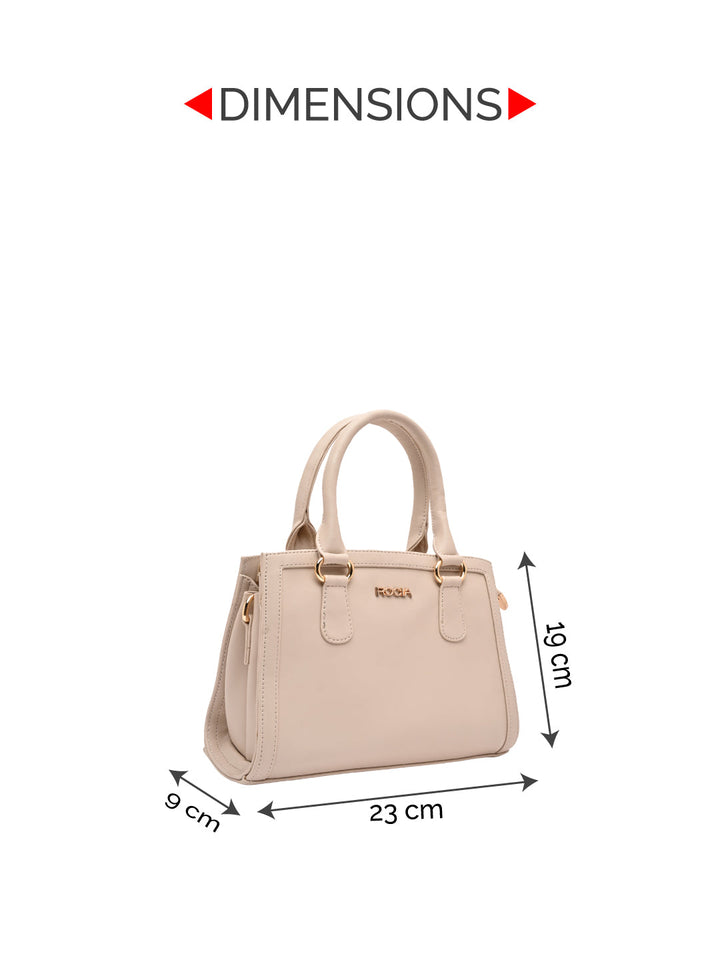 Rocia By Regal Cream Women Flower Patterned Self Handbag