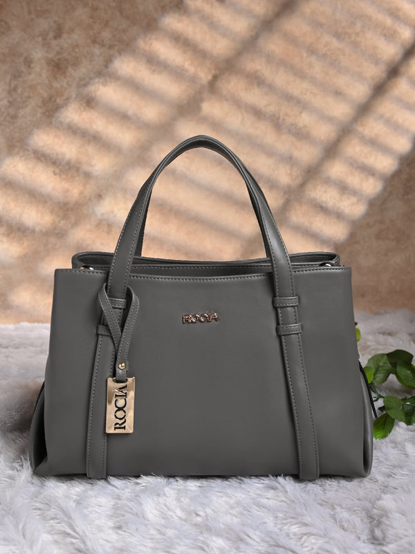 Rocia By Regal Grey Women Solid Multi Compartent Work Bag