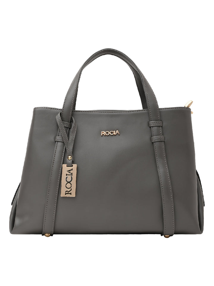 Rocia By Regal Grey Women Solid Multi Compartent Work Bag