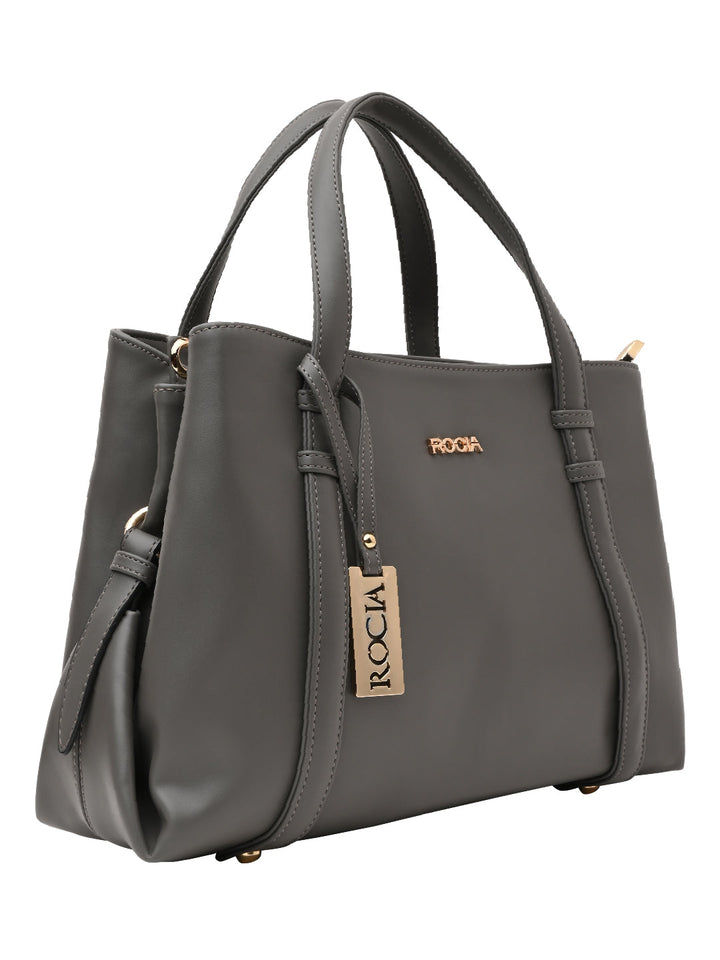 Rocia By Regal Grey Women Solid Multi Compartent Work Bag