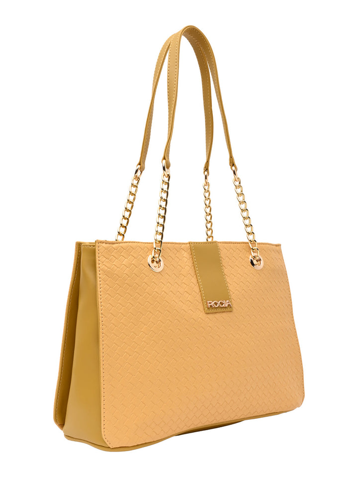 Rocia By Regal Mustard Women Woven Shoulder Bag