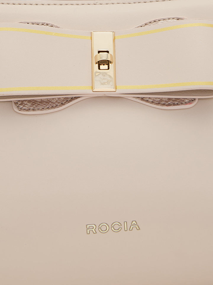 Rocia By Regal Beige Women Smart Bow Embellished Bag