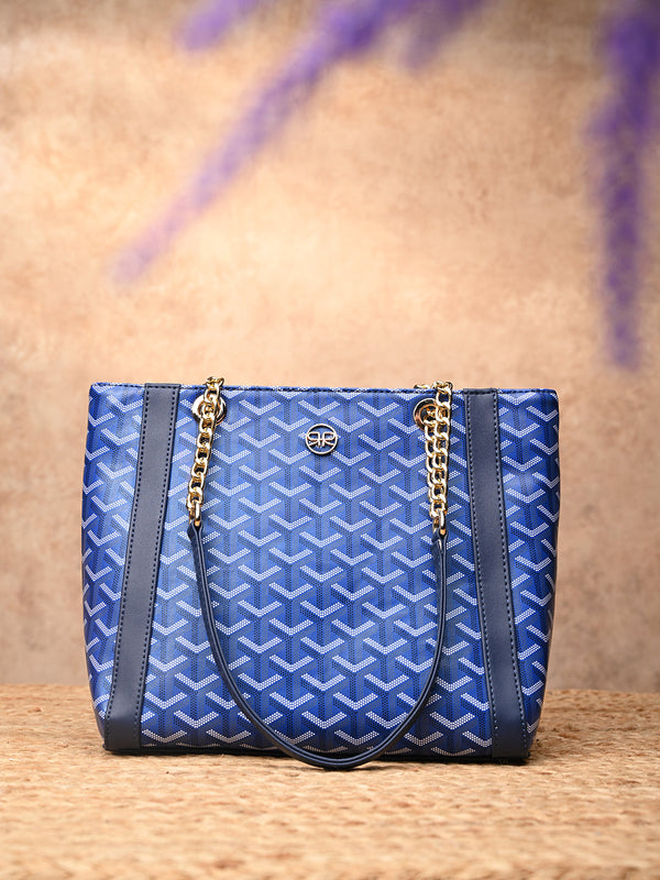 Rocia By Regal Blue Women Printed Tote Bag