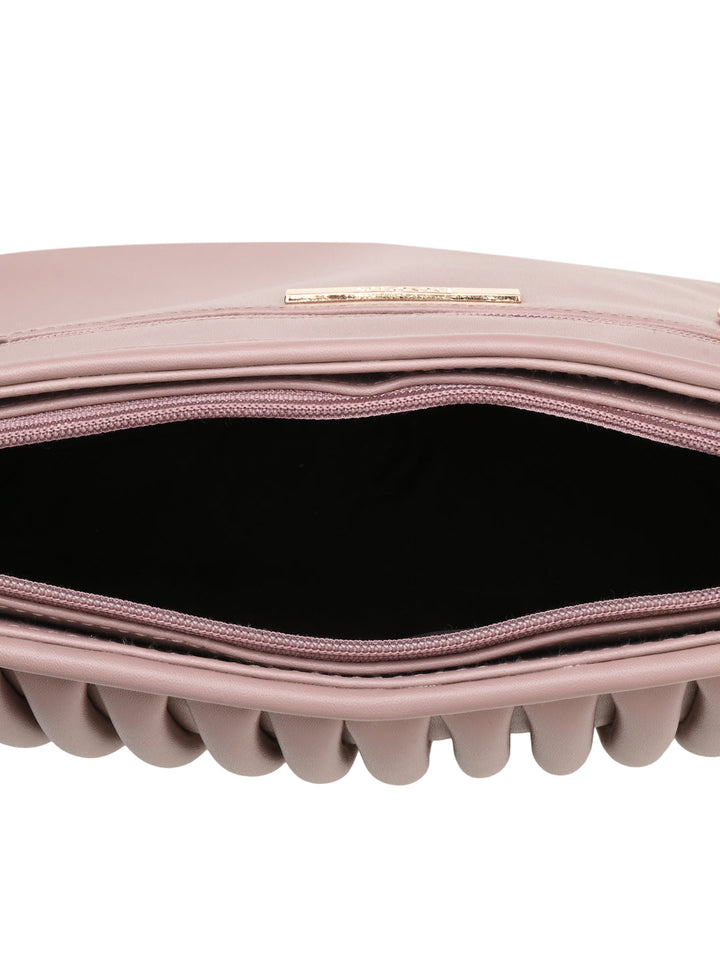 Rocia By Regal Nude Women Solid Pleated Shoulder Bag