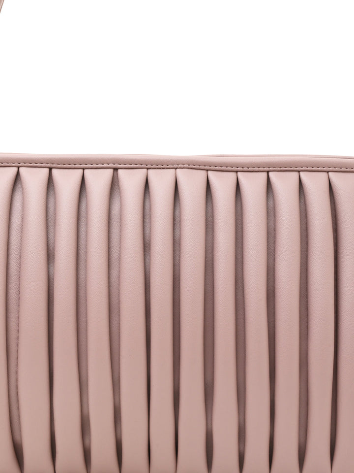 Rocia By Regal Nude Women Solid Pleated Shoulder Bag