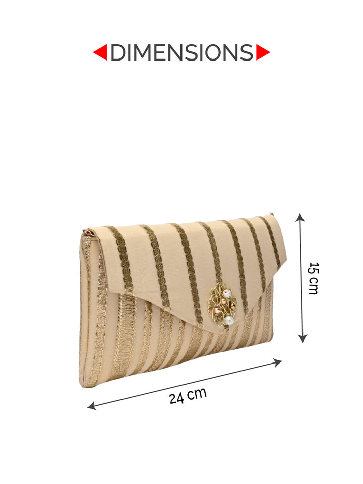 Rocia By Regal Gold Women Embellished Clutch