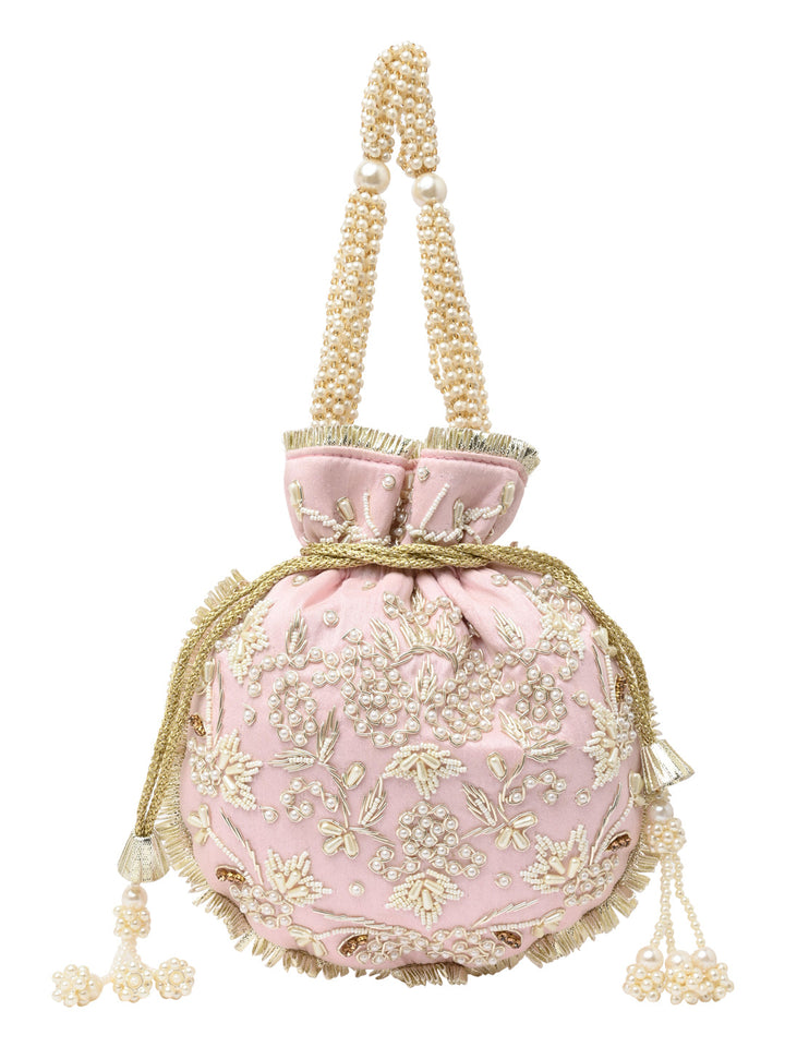 Rocia By Regal Pink Women Embroidered Potli