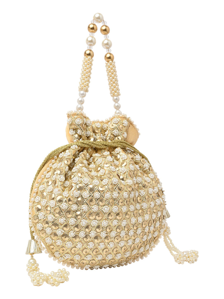 Rocia By Regal Gold Women Embroidered Potli