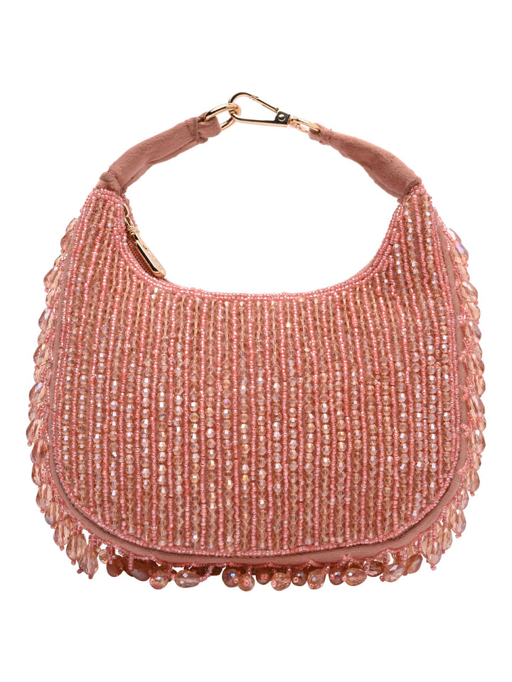 Rocia By Regal Pink Women Crystal Work Handbag