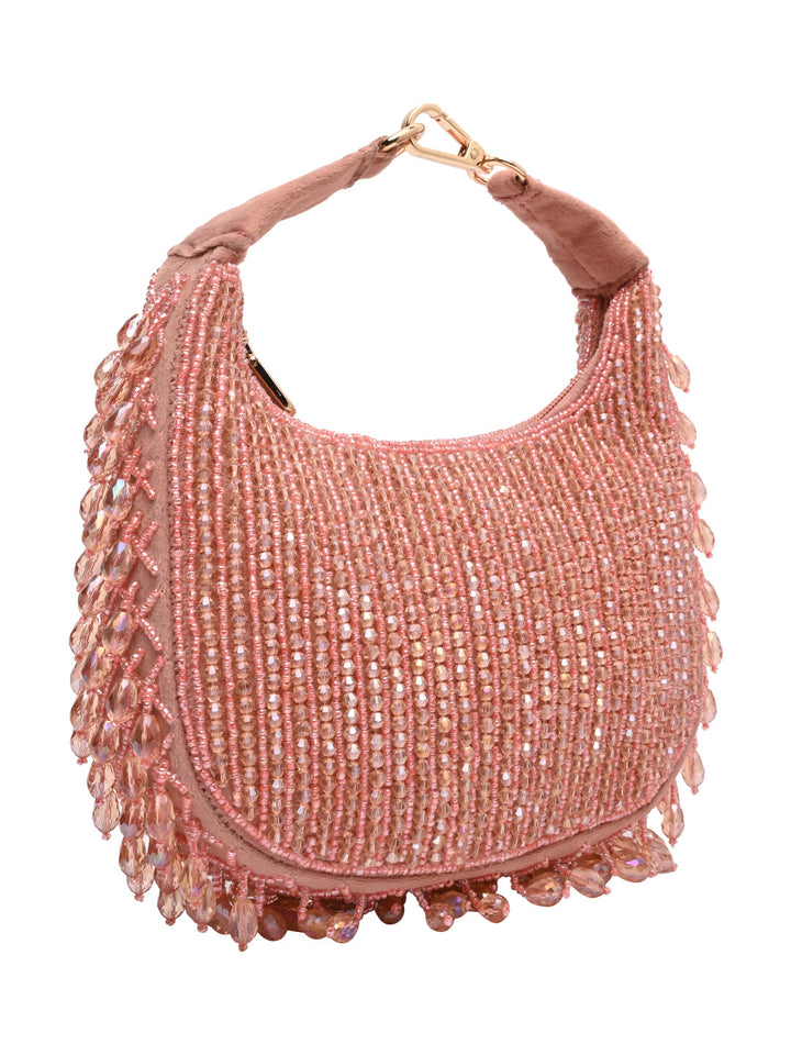 Rocia By Regal Pink Women Crystal Work Handbag