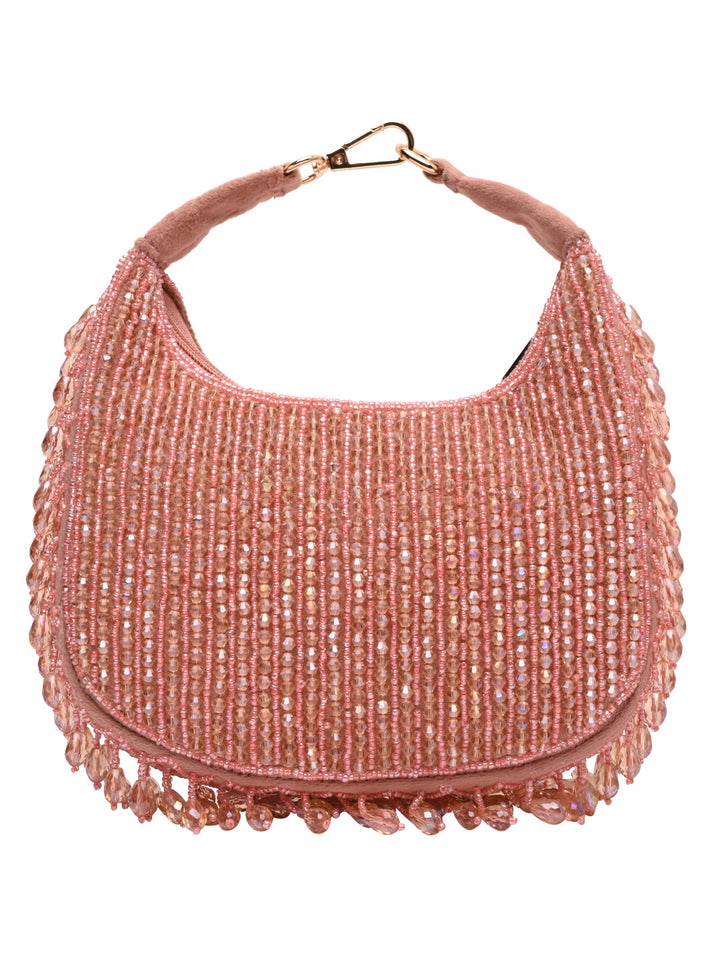 Rocia By Regal Pink Women Crystal Work Handbag
