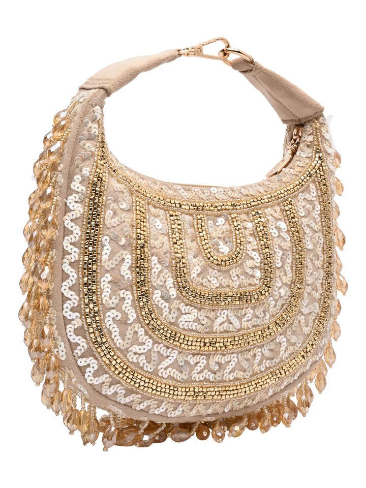 Rocia By Regal Golden Women Hand Embroidered Handbag