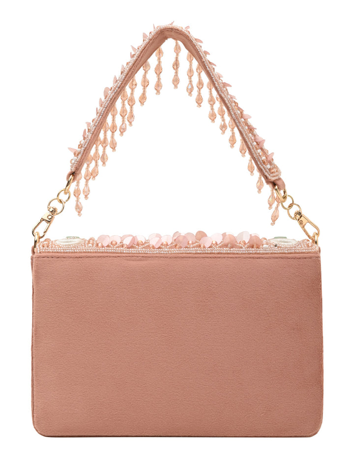 Rocia By Regal Pink Women Heavy Hand Embroidered Bag