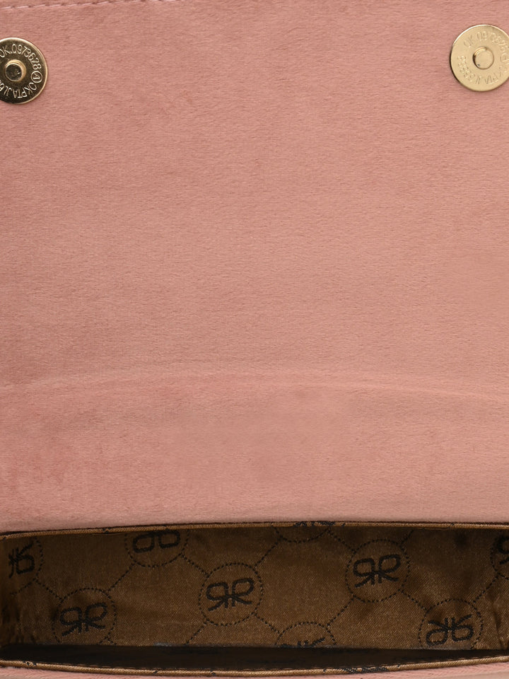 Rocia By Regal Pink Women Heavy Hand Embroidered Bag
