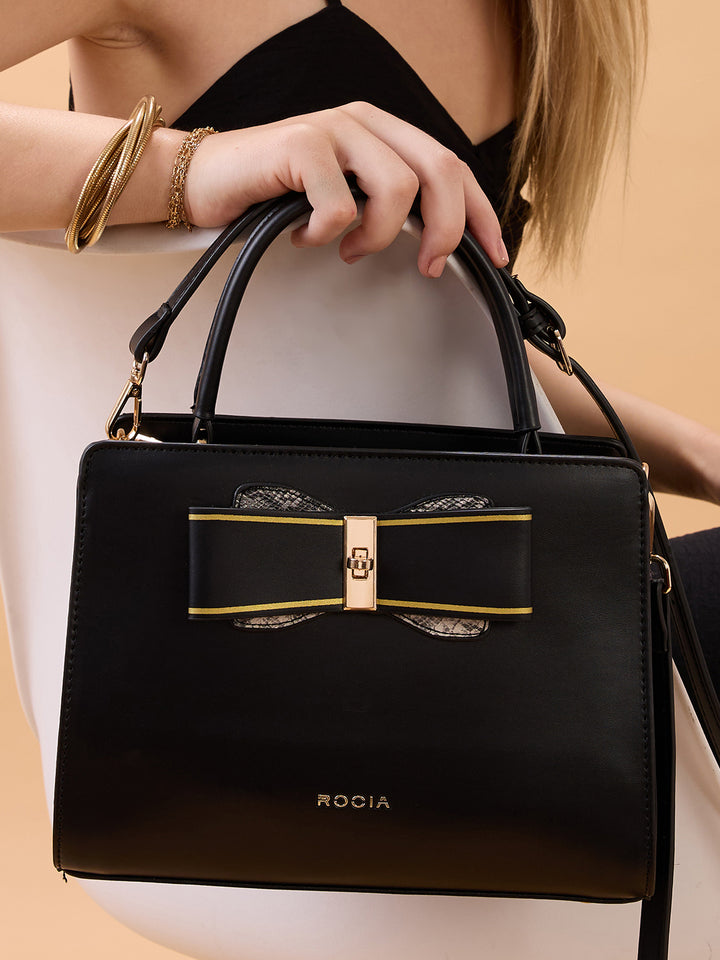 Rocia By Regal Black Women Smart Bow Embellished Bag