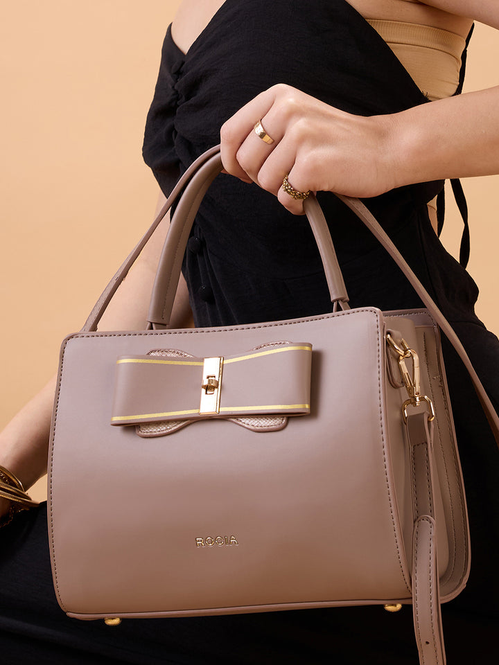 Rocia By Regal Nude Women Smart Bow Embellished Bag